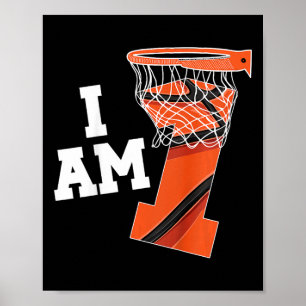 Poster Enfants Basketball 1er Anniversaire Garçon Un An B