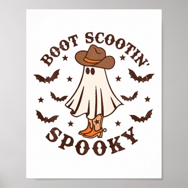 Poster Enfants Boot Scootin Éffrayant Halloween Retro F (Devant)