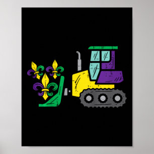 Poster Enfants Bulldozer Mardi Gras mignonette Enfants Ga