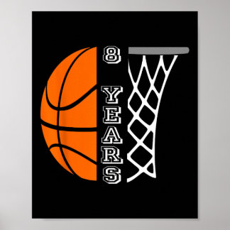 Poster Enfants Bysketbyll Anniversaire Pour Garçons 8 Ans