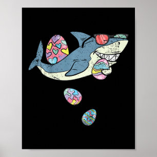 Poster Enfants Chasse aux oeufs de requin Pâques Drôle pr
