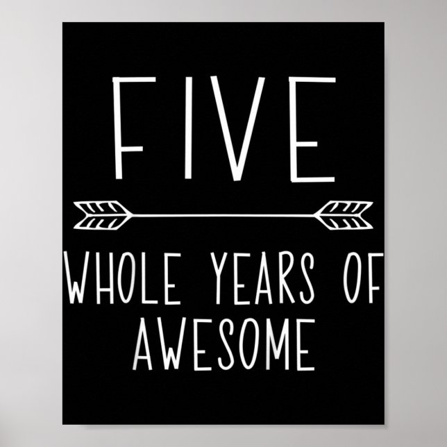 Poster Enfants Cinquième anniversaire garçon, 5 ans Anniv (Devant)