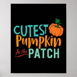 Poster Enfants Citrouille Cutest Dans Le Patch Fun Automn