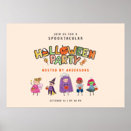 Poster Enfants Coloré Halloween Costume Party