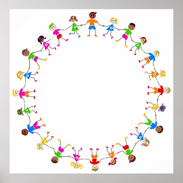 Poster Enfants colorés (Devant)