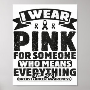 Poster Enfants Cute Rose Ruban Famille Cancer du sein de 