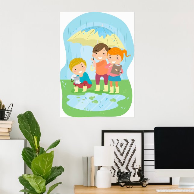 Poster Enfants Dans La Pluie (Créateur téléchargé)