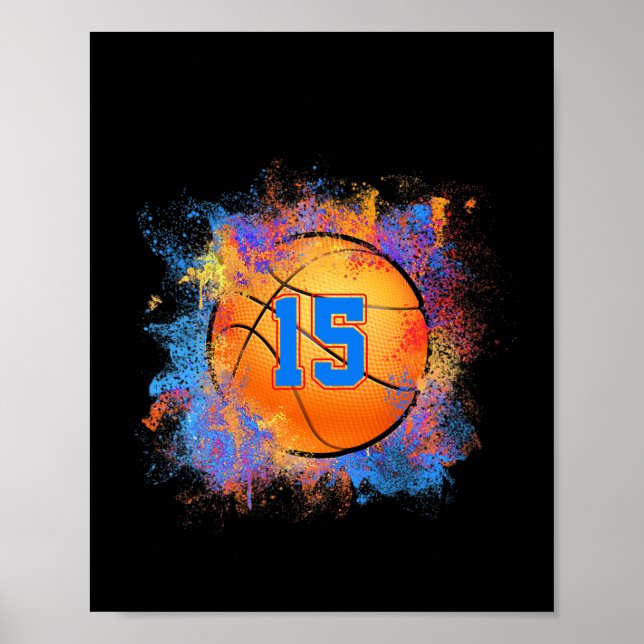 Poster Enfants de 15 ans 15e anniversaire de basket-ball  (Devant)
