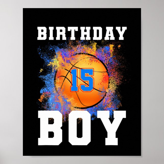 Poster Enfants de 15 ans 15e anniversaire Garçon Annivers (Devant)