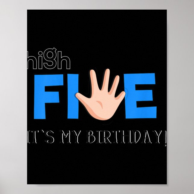 Poster Enfants de 5 ans - Cool 5 ans Anniversaire de enfa (Devant)