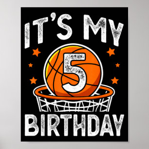 Poster Enfants de 5 ans Sport de baseball 5e anniversaire