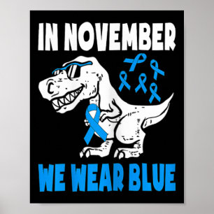 Poster Enfants En Novembre Nous Portons Blue Diabetes Sen