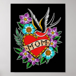 Poster Enfants Enfants Maman Tatouage cardiaque
