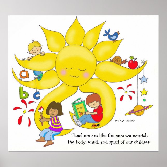 Poster Enfants - Enseignants Soins par Vera Trembach (Devant)