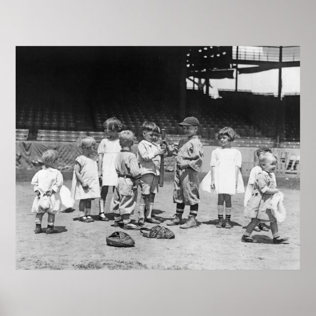 Poster Enfants et baseball, début des années 1900 (Devant)