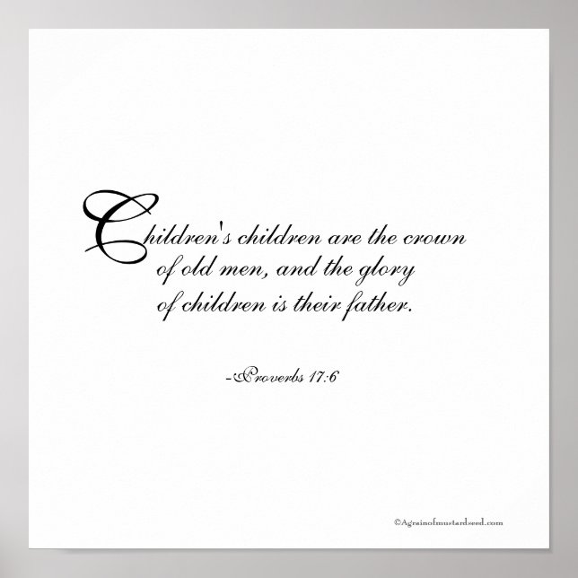 Poster Enfants Fête des pères de la Bible Citation (Devant)
