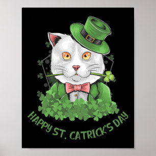 Poster Enfants Filles St Patricks Day Chat Heureux St Cat