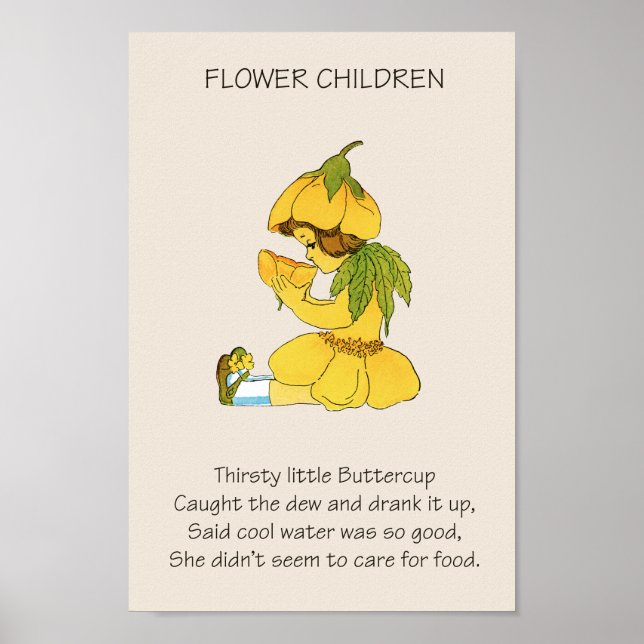 Poster Enfants Fleur de Livre Ancien BEUGLAT (Devant)