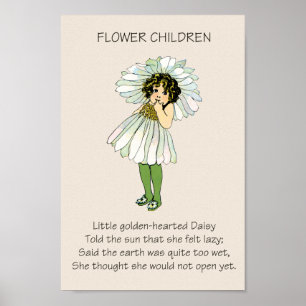 Poster Enfants Fleur de Livre Ancien CAMOMILLE