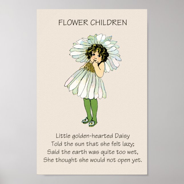 Poster Enfants Fleur de Livre Ancien DAISY (Devant)