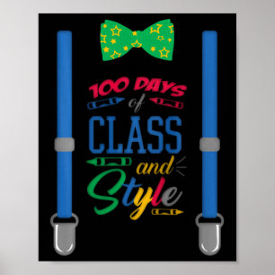 Poster Enfants garçons 100 jours d'école - 100 jours de c