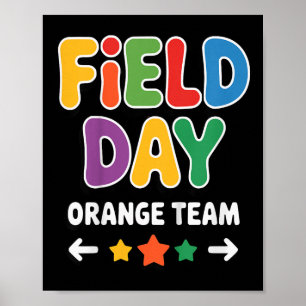 Poster Enfants Garçons Field Day Orange Team Teacher Fiel