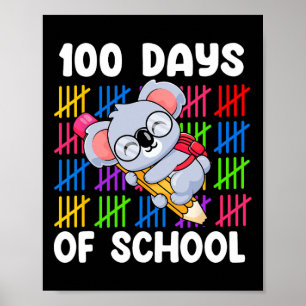 Poster Enfants Garçons Filles Cute Koala Crayon 100 Jours