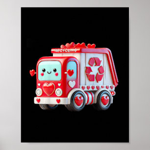 Poster Enfants Garçons Kawaii Saint-Valentin Rouge Recycl