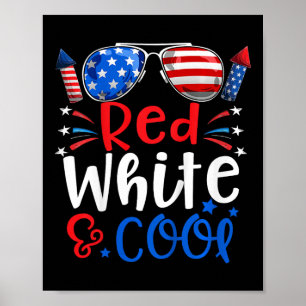 Poster Enfants garçons patriotiques rouges blancs et cool