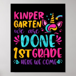 Poster Enfants Gardergarten Fait 1ère Année Dernière Jour