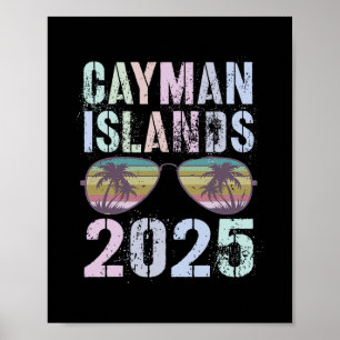 Poster Enfants Îles Caïmans 2025 Vacances Surf Croisière