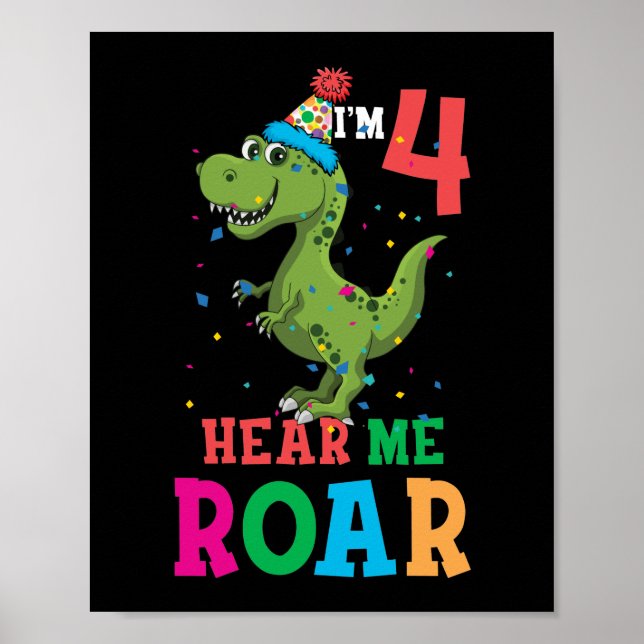 Poster Enfants J'ai quatre Entendez-moi Roar 4e anniversa (Devant)
