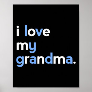 Poster Enfants J'Aime Ma Chemise Grand-Mère Pour Garçons 