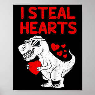 Poster Enfants Je Vole Coeurs T Rex Dino Valentines Jour
