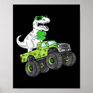 Poster Enfants Jour de la Saint Patrick T Rex équitation 