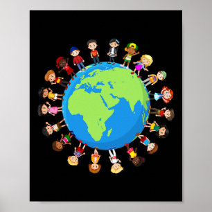 Poster Enfants jours des terres autour du monde Environne