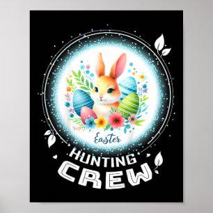 Poster Enfants jumelant famille Easter OEuf de chasse équ