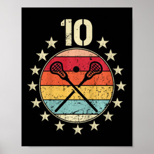 Poster Enfants Lacrosse Anniversaire 10 ans Garçon Fille