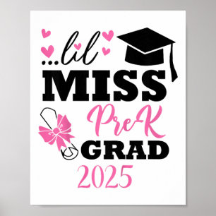 Poster Enfants Little Miss Pré-k Grad Préscolaire Prek Gr