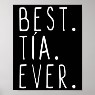 Poster Enfants Meilleur Tia Jamais Cadeau Cool 10 Noir