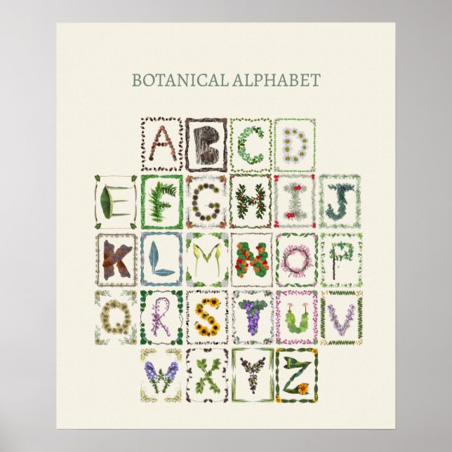 Poster Enfants mignons abc alphabet lettres pépinière Déc (Devant)