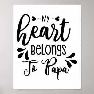 Poster Enfants Mon Coeur Appartient À Papa Stepdad Papa P