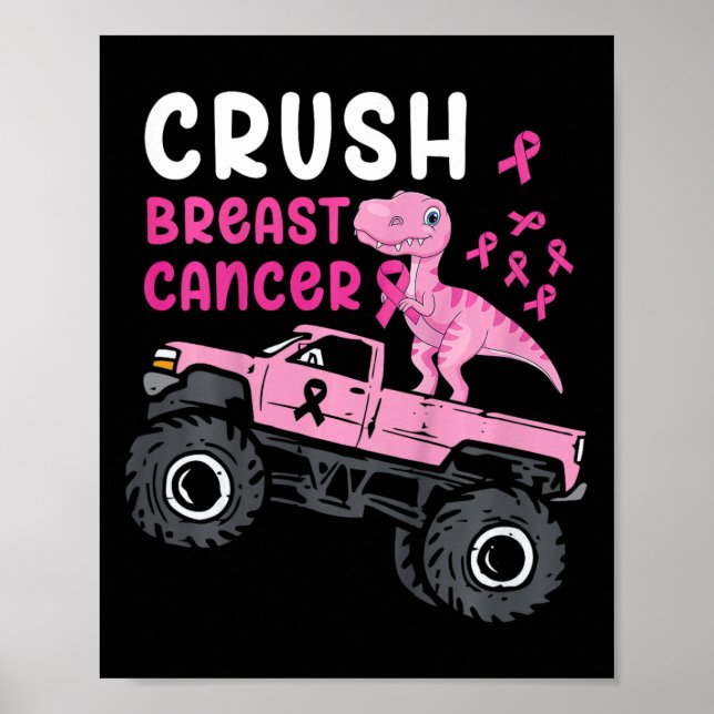 Poster Enfants Monster Camion Dinosaure Crush Cancer du s (Devant)