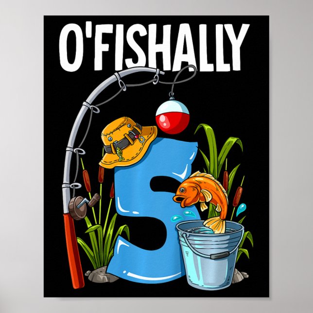 Poster Enfants O'fish 5 ans 5e anniversaire Pêche (Devant)