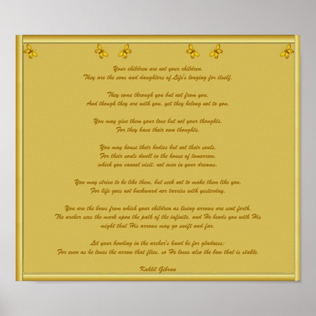 Poster Enfants par Kahlil Gibran (Devant)