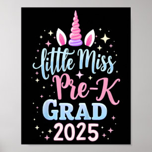 Poster Enfants Petite Miss Pré-k Grad préscolaire Filles 