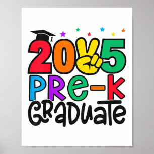 Poster Enfants Pré-k Graduate 2025 Graduation préscolaire