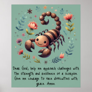 Poster Enfants prière chrétienne Woodland Scorpion sur ve
