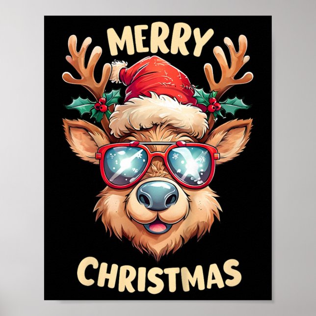 Poster Enfants Reindeer Joyeux Noël Noël Noël Noël Noël N (Devant)