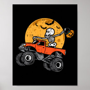 Poster Enfants Skeleton Monster Camion Lune Candy Toddler